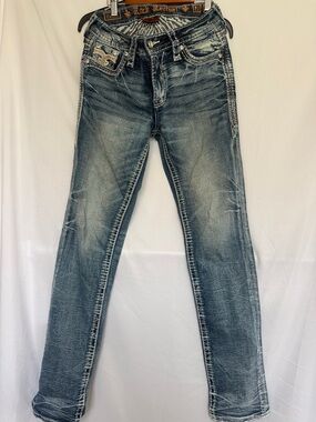 Rock Revival Women’s Washed Blue Straight-Leg Jeans